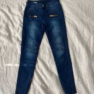 True Religion Dark Blue Mid Ride Skinny Jeans (Halle)